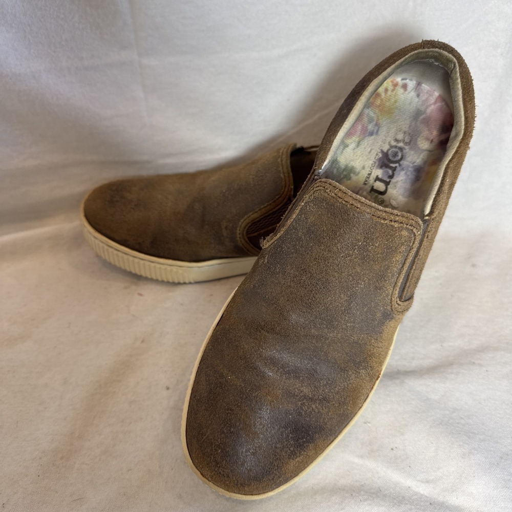 Born® Women's Margarite Brown Tan Suede Lifestyle Loafers Slip On Sz 7.5 Shoes
